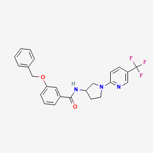 molecular formula C24H22F3N3O2 B2386248 3-(benzyloxy)-N-(1-(5-(trifluoromethyl)pyridin-2-yl)pyrrolidin-3-yl)benzamide CAS No. 2097915-09-6