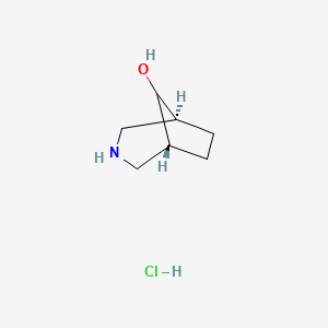 molecular formula C7H14ClNO B2386261 exo-3-Azabicyclo[3.2.1]octan-8-ol hydrochloride CAS No. 2089291-70-1