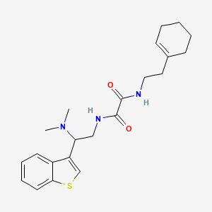 molecular formula C22H29N3O2S B2386289 N1-(2-(benzo[b]thiophen-3-yl)-2-(dimethylamino)ethyl)-N2-(2-(cyclohex-1-en-1-yl)ethyl)oxalamide CAS No. 2034465-88-6