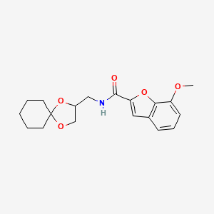 N-(1,4-dioxaspiro[4.5]decan-2-ylmethyl)-7-methoxybenzofuran-2-carboxamide