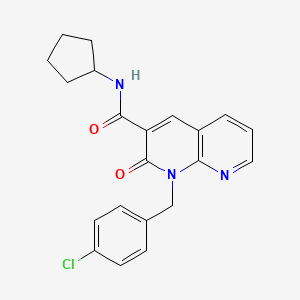 1-(4-chlorobenzyl)-N-cyclopentyl-2-oxo-1,2-dihydro-1,8-naphthyridine-3-carboxamide