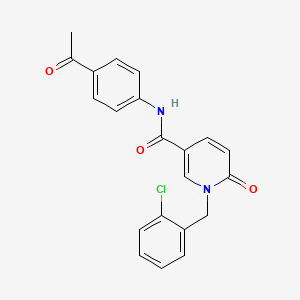 molecular formula C21H17ClN2O3 B2386309 N-(4-acetylphenyl)-1-(2-chlorobenzyl)-6-oxo-1,6-dihydropyridine-3-carboxamide CAS No. 946229-78-3