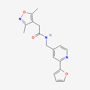 2-(3,5-dimethylisoxazol-4-yl)-N-((2-(furan-2-yl)pyridin-4-yl)methyl)acetamide