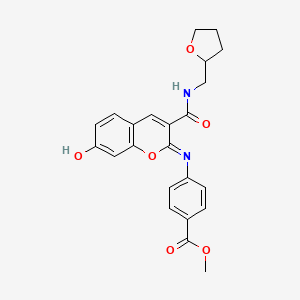 methyl 4-({(2Z)-7-hydroxy-3-[(tetrahydrofuran-2-ylmethyl)carbamoyl]-2H-chromen-2-ylidene}amino)benzoate