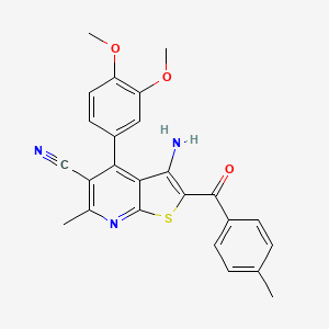 3-Amino-4-(3,4-dimethoxyphenyl)-6-methyl-2-(4-methylbenzoyl)thieno[2,3-b]pyridine-5-carbonitrile