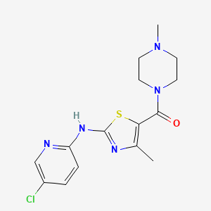 {2-[(5-Chloropyridin-2-yl)amino]-4-methyl-1,3-thiazol-5-yl}(4-methylpiperazin-1-yl)methanone
