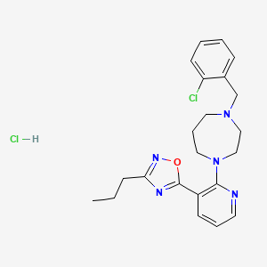 1-[(2-Chlorophenyl)methyl]-4-[3-(3-propyl-1,2,4-oxadiazol-5-yl)pyridin-2-yl]-1,4-diazepane hydrochloride