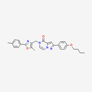 2-(4-butoxyphenyl)-5-((5-methyl-2-(p-tolyl)oxazol-4-yl)methyl)pyrazolo[1,5-a]pyrazin-4(5H)-one