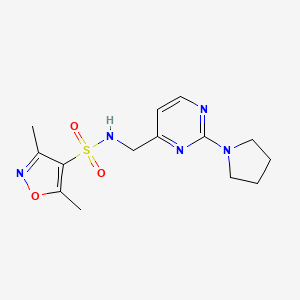 3,5-dimethyl-N-((2-(pyrrolidin-1-yl)pyrimidin-4-yl)methyl)isoxazole-4-sulfonamide
