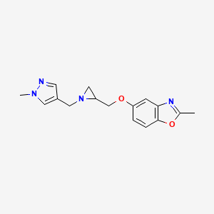 2-Methyl-5-[[1-[(1-methylpyrazol-4-yl)methyl]aziridin-2-yl]methoxy]-1,3-benzoxazole