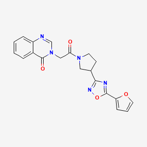 3-(2-(3-(5-(furan-2-yl)-1,2,4-oxadiazol-3-yl)pyrrolidin-1-yl)-2-oxoethyl)quinazolin-4(3H)-one