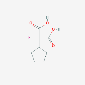 molecular formula C8H11FO4 B2386355 2-Cyclopentyl-2-fluoropropanedioic acid CAS No. 2098051-78-4