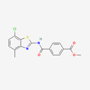 molecular formula C17H13ClN2O3S B2386371 Methyl 4-[(7-chloro-4-methyl-1,3-benzothiazol-2-yl)carbamoyl]benzoate CAS No. 912767-18-1