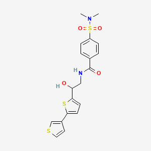 molecular formula C19H20N2O4S3 B2386372 N-(2-([2,3'-bithiophen]-5-yl)-2-hydroxyethyl)-4-(N,N-dimethylsulfamoyl)benzamide CAS No. 2177450-00-7