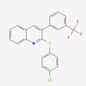 2-(4-Chlorophenyl)sulfanyl-3-[3-(trifluoromethyl)phenyl]quinoline