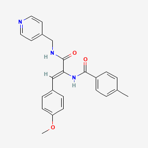 molecular formula C24H23N3O3 B2386375 N-((Z)-2-(4-methoxyphenyl)-1-{[(4-pyridinylmethyl)amino]carbonyl}ethenyl)-4-methylbenzamide CAS No. 327979-65-7