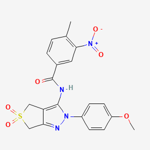 N-[2-(4-methoxyphenyl)-5,5-dioxo-4,6-dihydrothieno[3,4-c]pyrazol-3-yl]-4-methyl-3-nitrobenzamide
