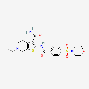 2-[(4-morpholin-4-ylsulfonylbenzoyl)amino]-6-propan-2-yl-5,7-dihydro-4H-thieno[2,3-c]pyridine-3-carboxamide