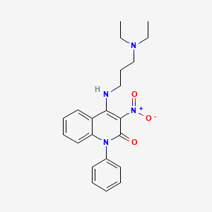 molecular formula C22H26N4O3 B2386387 4-((3-(diethylamino)propyl)amino)-3-nitro-1-phenylquinolin-2(1H)-one CAS No. 683797-59-3