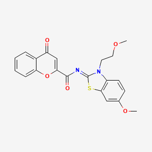 molecular formula C21H18N2O5S B2386390 (Z)-N-(6-methoxy-3-(2-methoxyethyl)benzo[d]thiazol-2(3H)-ylidene)-4-oxo-4H-chromene-2-carboxamide CAS No. 865161-45-1