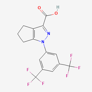 1-[3,5-bis(trifluoromethyl)phenyl]-1H,4H,5H,6H-cyclopenta[c]pyrazole-3-carboxylic acid