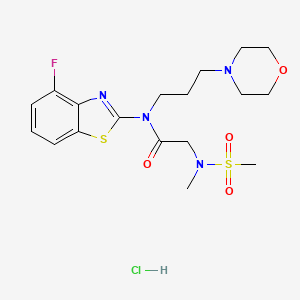 molecular formula C18H26ClFN4O4S2 B2386394 N-(4-fluorobenzo[d]thiazol-2-yl)-2-(N-methylmethylsulfonamido)-N-(3-morpholinopropyl)acetamide hydrochloride CAS No. 1351621-92-5