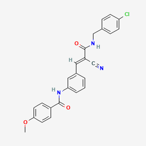 molecular formula C25H20ClN3O3 B2386395 N-[3-[(E)-3-[(4-chlorophenyl)methylamino]-2-cyano-3-oxoprop-1-enyl]phenyl]-4-methoxybenzamide CAS No. 852918-47-9