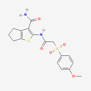 2-(2-((4-methoxyphenyl)sulfonyl)acetamido)-5,6-dihydro-4H-cyclopenta[b]thiophene-3-carboxamide
