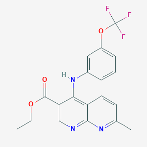Ethyl 7-methyl-4-[3-(trifluoromethoxy)anilino]-1,8-naphthyridine-3-carboxylate