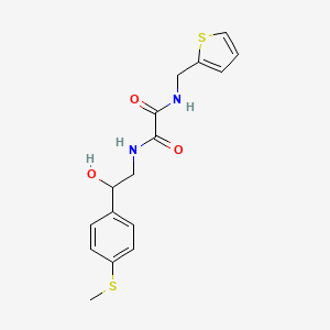 molecular formula C16H18N2O3S2 B2386421 N1-(2-hydroxy-2-(4-(methylthio)phenyl)ethyl)-N2-(thiophen-2-ylmethyl)oxalamide CAS No. 1448136-96-6