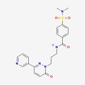 molecular formula C21H23N5O4S B2386457 4-(N,N-二甲基磺酰胺基)-N-(3-(6-氧代-3-(吡啶-3-基)吡哒嗪-1(6H)-基)丙基)苯甲酰胺 CAS No. 1021210-34-3