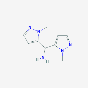 molecular formula C9H13N5 B2386460 bis(1-methyl-1H-pyrazol-5-yl)methanamine CAS No. 1603462-95-8