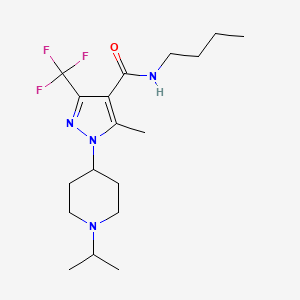molecular formula C18H29F3N4O B2386470 N-丁基-1-(1-异丙基哌啶-4-基)-5-甲基-3-(三氟甲基)-1H-吡唑-4-甲酰胺 CAS No. 1226437-41-7
