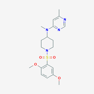 molecular formula C19H26N4O4S B2386488 N-[1-(2,5-dimethoxybenzenesulfonyl)piperidin-4-yl]-N,6-dimethylpyrimidin-4-amine CAS No. 2380098-67-7