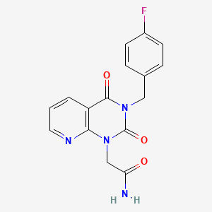 molecular formula C16H13FN4O3 B2386489 2-{3-[(4-fluorophenyl)methyl]-2,4-dioxo-1H,2H,3H,4H-pyrido[2,3-d]pyrimidin-1-yl}acetamide CAS No. 902963-58-0