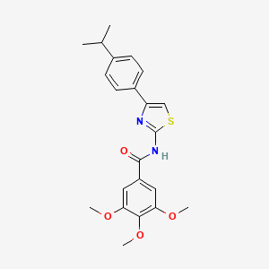 molecular formula C22H24N2O4S B2386498 N-(4-(4-isopropylphenyl)thiazol-2-yl)-3,4,5-trimethoxybenzamide CAS No. 313515-72-9