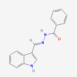 molecular formula C16H13N3O B2386514 Benzoic acid (1H-indol-3-ylmethylene)-hydrazide CAS No. 1083360-11-5