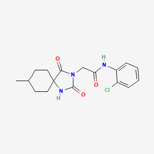 molecular formula C17H20ClN3O3 B2386522 N-(2-chlorophenyl)-2-(8-methyl-2,4-dioxo-1,3-diazaspiro[4.5]decan-3-yl)acetamide CAS No. 749215-81-4