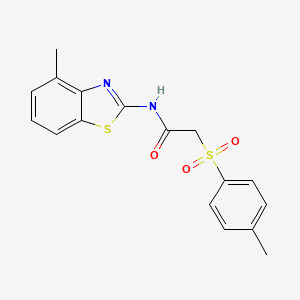 molecular formula C17H16N2O3S2 B2386543 N-(4-methylbenzo[d]thiazol-2-yl)-2-tosylacetamide CAS No. 881777-74-8