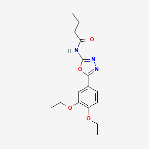 molecular formula C16H21N3O4 B2386601 N-[5-(3,4-diethoxyphenyl)-1,3,4-oxadiazol-2-yl]butanamide CAS No. 1171343-25-1