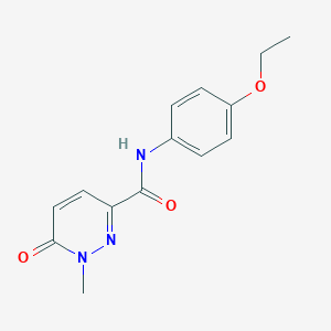 molecular formula C14H15N3O3 B2386622 N-(4-ethoxyphenyl)-1-methyl-6-oxo-1,6-dihydropyridazine-3-carboxamide CAS No. 757222-06-3