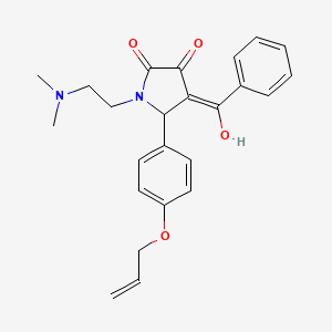 molecular formula C24H26N2O4 B2386642 5-(4-(allyloxy)phenyl)-4-benzoyl-1-(2-(dimethylamino)ethyl)-3-hydroxy-1H-pyrrol-2(5H)-one CAS No. 618084-83-6
