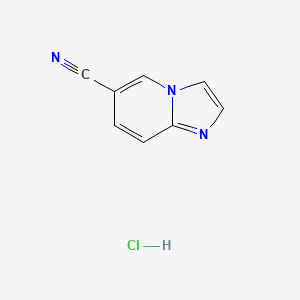 molecular formula C8H6ClN3 B2386733 Imidazo[1,2-a]pyridine-6-carbonitrile hydrochloride CAS No. 1934299-50-9