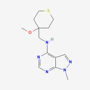 molecular formula C13H19N5OS B2386735 N-[(4-Methoxythian-4-yl)methyl]-1-methylpyrazolo[3,4-d]pyrimidin-4-amine CAS No. 2380172-79-0