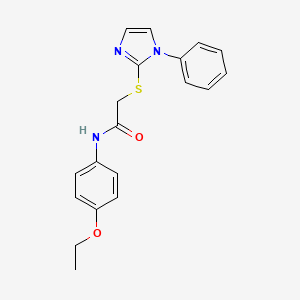 molecular formula C19H19N3O2S B2386741 N-(4-ethoxyphenyl)-2-((1-phenyl-1H-imidazol-2-yl)thio)acetamide CAS No. 688335-29-7