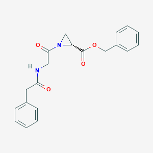 molecular formula C20H20N2O4 B238685 N-(Phenylacetyl)glycylaziridine-2-carboxylate phenylmethyl ester CAS No. 133099-77-1