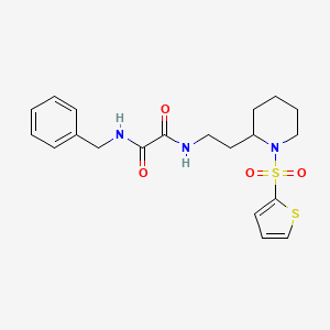 molecular formula C20H25N3O4S2 B2386892 N1-benzyl-N2-(2-(1-(thiophen-2-ylsulfonyl)piperidin-2-yl)ethyl)oxalamide CAS No. 898446-45-2