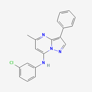molecular formula C19H15ClN4 B2386894 N-(3-chlorophenyl)-5-methyl-3-phenylpyrazolo[1,5-a]pyrimidin-7-amine CAS No. 850751-07-4