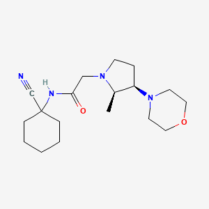 molecular formula C18H30N4O2 B2386906 N-(1-Cyanocyclohexyl)-2-[(2R,3R)-2-methyl-3-morpholin-4-ylpyrrolidin-1-yl]acetamide CAS No. 2223304-71-8