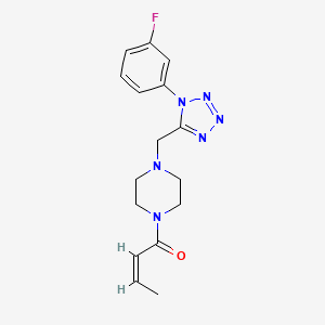 (Z)-1-(4-((1-(3-fluorophenyl)-1H-tetrazol-5-yl)methyl)piperazin-1-yl)but-2-en-1-one